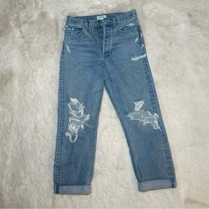 AGOLDE high-rise distressed jeans in a perfect 90s-inspired fit.